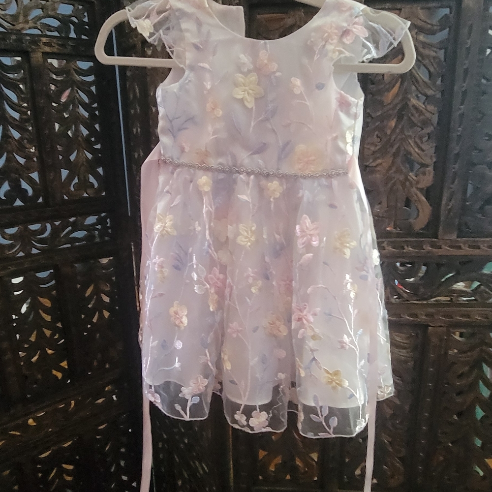 Rare Editions Pastel Floral Kids Dress